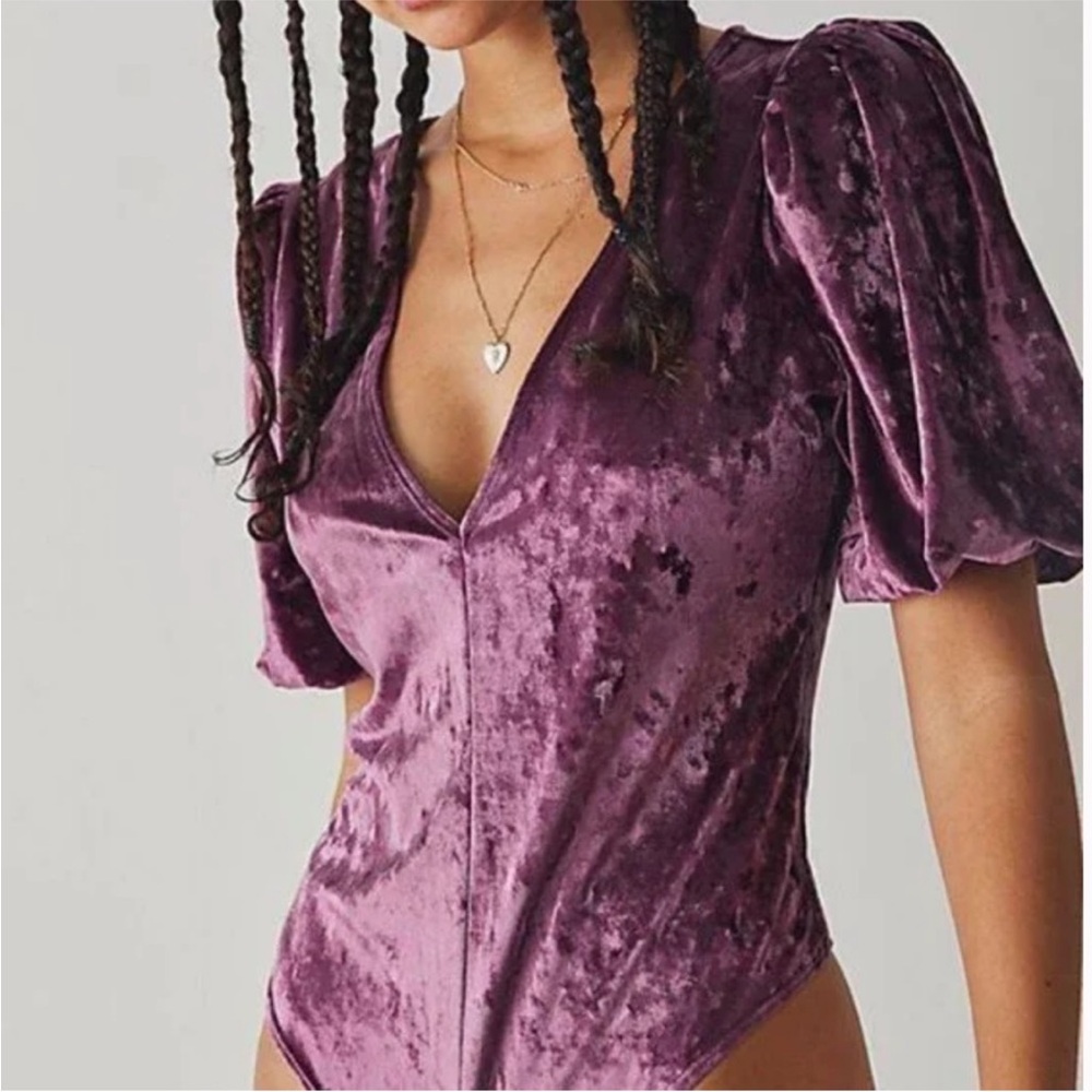 Free People Velvet Don’t you wish bodysuit. Small NWOT
